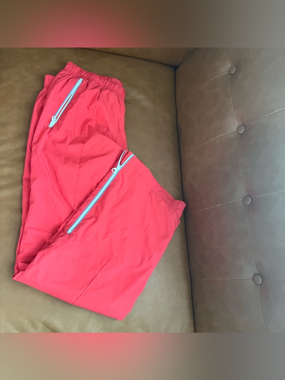 Old Navy Women’s Y2K Low Rise Red Track Pants Lightweight Windbreaker Style Sz L